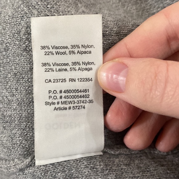 Aritzia Golden by TNA Roohan grey alpaca wool blend sweater poncho size XXS / XS - Picture 10 of 12